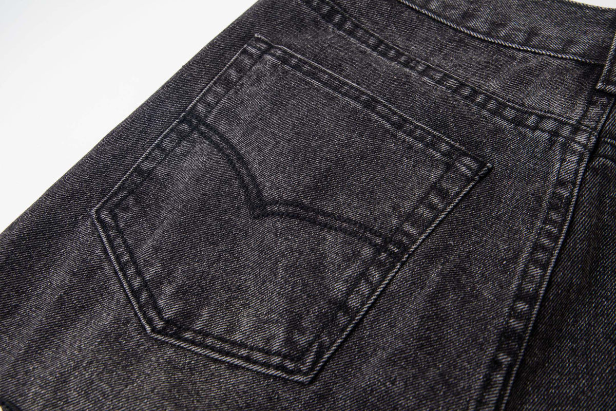 Chrome Hearts Multi Cross Patch Denim Jeans - Grey Gothic Street Pants 1111