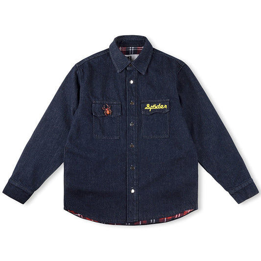 Sp5der ATL Downs Shirt Indigo Denim